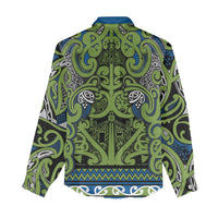 Aotearoa Iwi Whakatohea Women Casual Shirt Maori Wharenui House Tribal Pattern