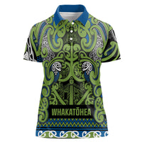 Aotearoa Iwi Whakatohea Women Polo Shirt Maori Wharenui House Tribal Pattern