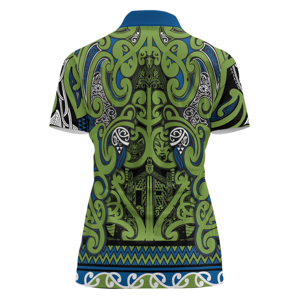 Aotearoa Iwi Whakatohea Women Polo Shirt Maori Wharenui House Tribal Pattern