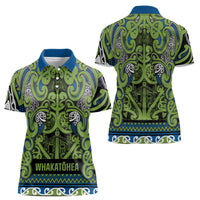 Aotearoa Iwi Whakatohea Women Polo Shirt Maori Wharenui House Tribal Pattern