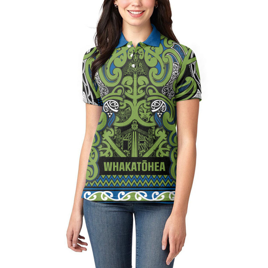 Aotearoa Iwi Whakatohea Women Polo Shirt Maori Wharenui House Tribal Pattern