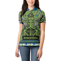 Aotearoa Iwi Whakatohea Women Polo Shirt Maori Wharenui House Tribal Pattern
