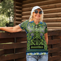 Aotearoa Iwi Whakatohea Women Polo Shirt Maori Wharenui House Tribal Pattern