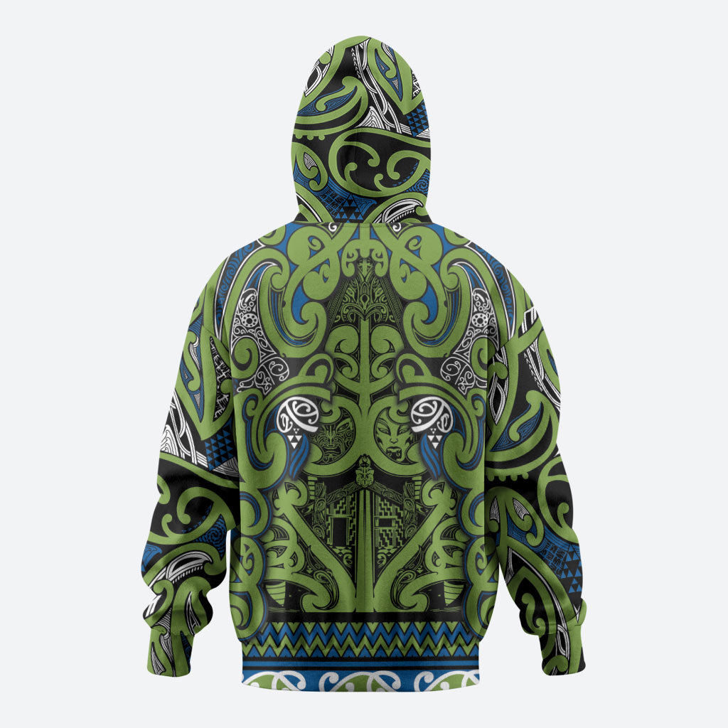 Aotearoa Iwi Whakatohea Zip Hoodie Maori Wharenui House Tribal Pattern
