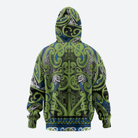 Aotearoa Iwi Whakatohea Zip Hoodie Maori Wharenui House Tribal Pattern