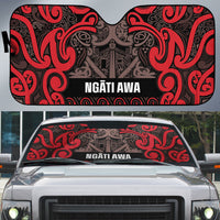 Aotearoa Iwi Ngati Awa Auto Sun Shade Maori Wharenui House Tribal Pattern