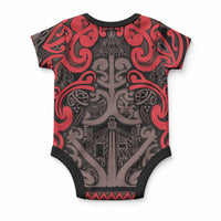 Aotearoa Iwi Ngati Awa Baby Onesie Maori Wharenui House Tribal Pattern