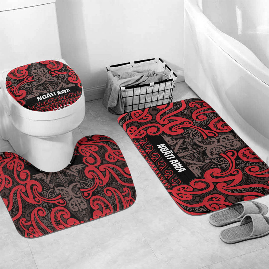 Aotearoa Iwi Ngati Awa Bathroom Set Maori Wharenui House Tribal Pattern