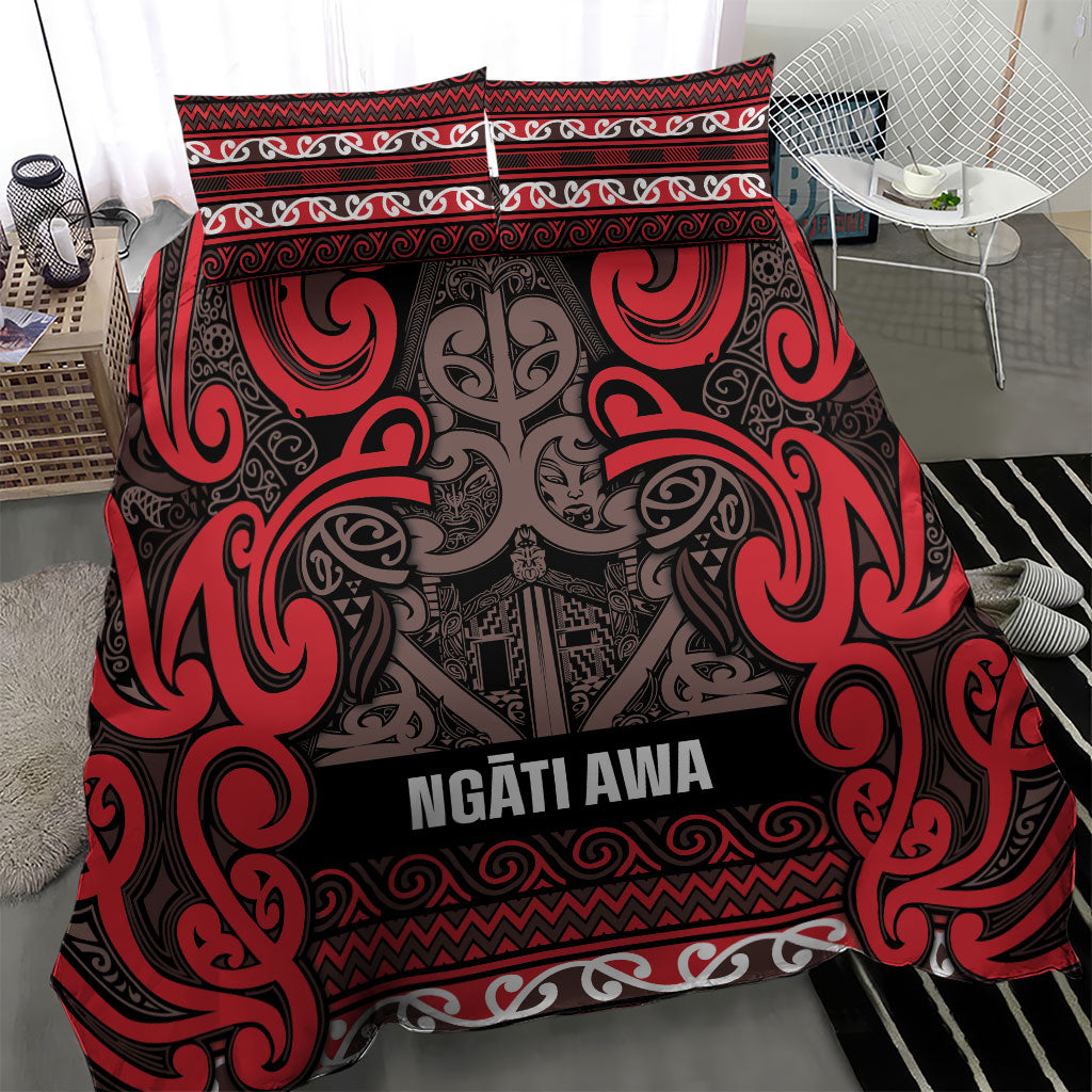 Aotearoa Iwi Ngati Awa Bedding Set Maori Wharenui House Tribal Pattern