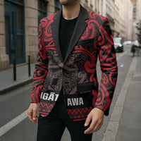 Aotearoa Iwi Ngati Awa Blazer Maori Wharenui House Tribal Pattern