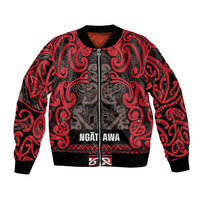 Aotearoa Iwi Ngati Awa Bomber Jacket Maori Wharenui House Tribal Pattern