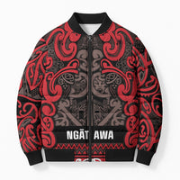 Aotearoa Iwi Ngati Awa Bomber Puffer Jacket Maori Wharenui House Tribal Pattern