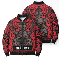 Aotearoa Iwi Ngati Awa Bomber Puffer Jacket Maori Wharenui House Tribal Pattern