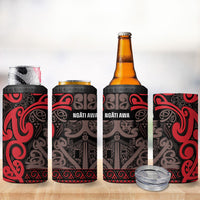 Aotearoa Iwi Ngati Awa 4 in 1 Can Cooler Tumbler Maori Wharenui House Tribal Pattern