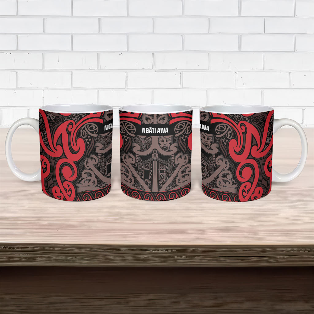 Aotearoa Iwi Ngati Awa Ceramic Mug Maori Wharenui House Tribal Pattern