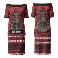 Aotearoa Iwi Ngati Awa Couples Matching Puletasi and Hawaiian Shirt Maori Wharenui House Tribal Pattern