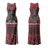 Aotearoa Iwi Ngati Awa Couples Matching Tank Maxi Dress and Hawaiian Shirt Maori Wharenui House Tribal Pattern