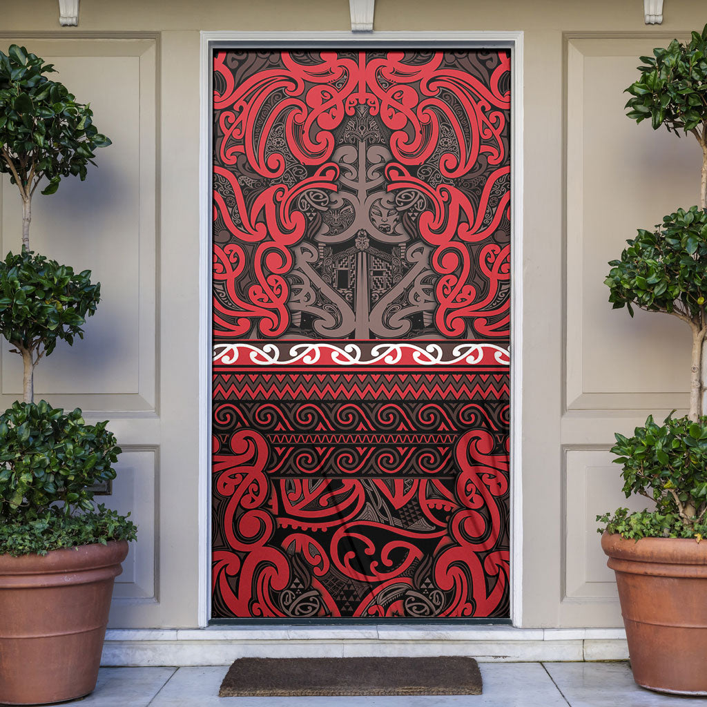 Aotearoa Iwi Ngati Awa Door Cover Maori Wharenui House Tribal Pattern