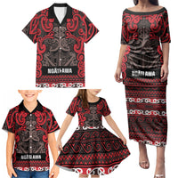 Aotearoa Iwi Ngati Awa Family Matching Puletasi and Hawaiian Shirt Maori Wharenui House Tribal Pattern