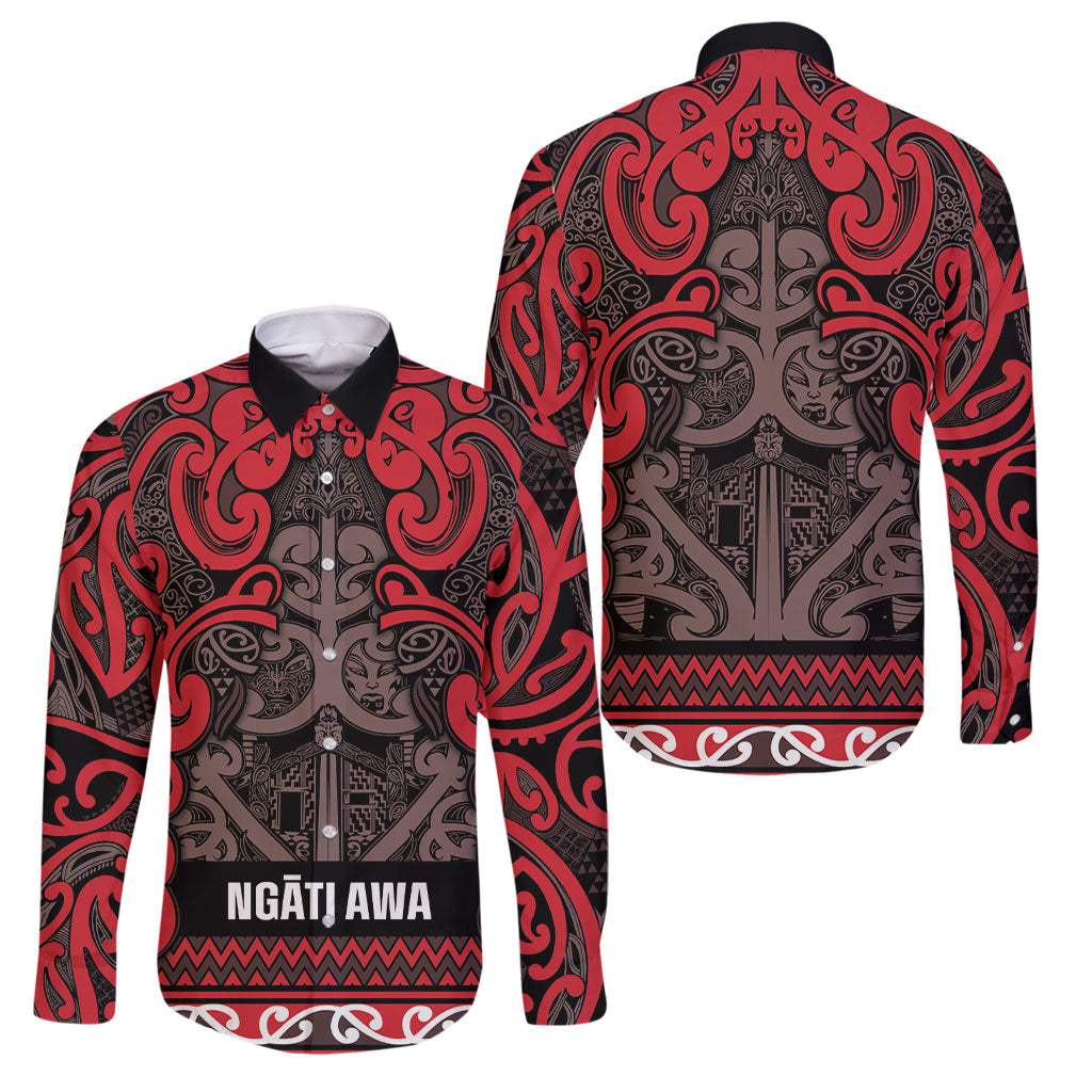 Aotearoa Iwi Ngati Awa Family Matching Puletasi and Hawaiian Shirt Maori Wharenui House Tribal Pattern