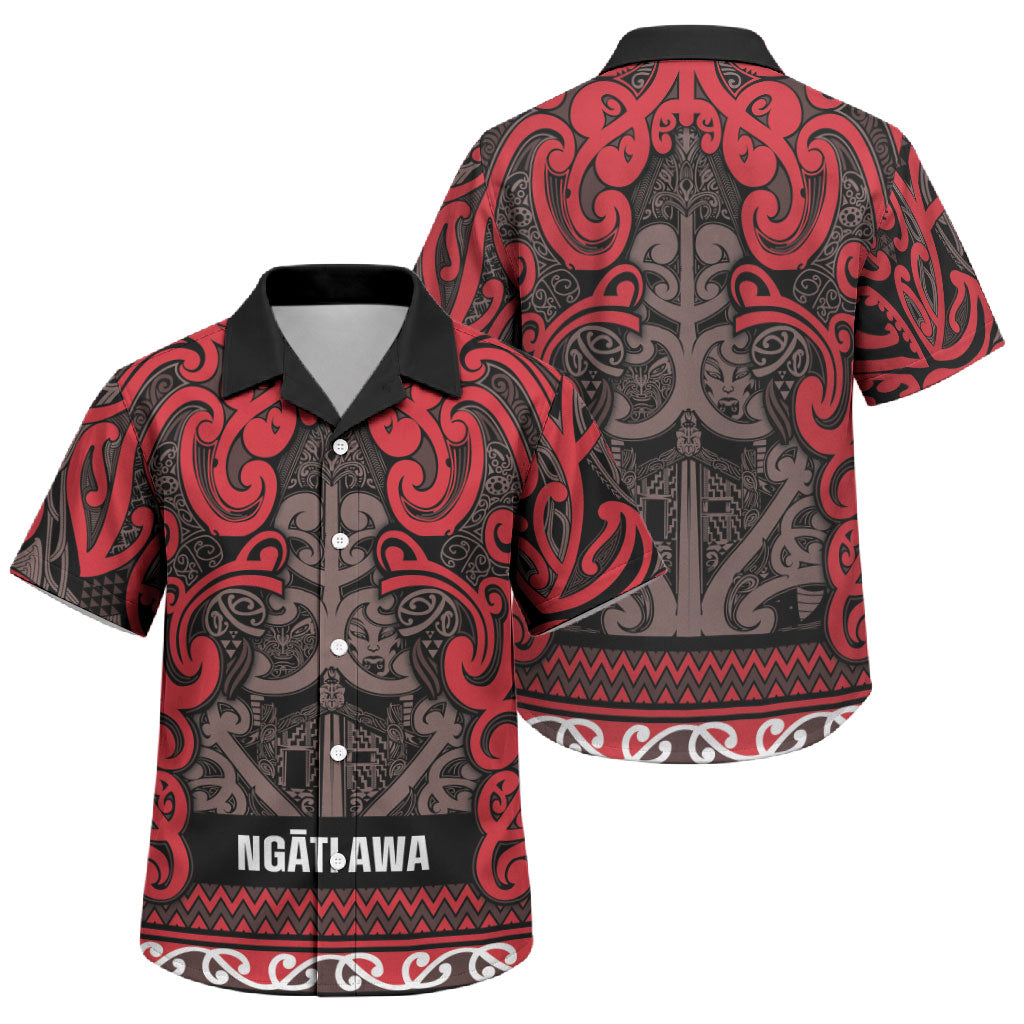 Aotearoa Iwi Ngati Awa Family Matching Puletasi and Hawaiian Shirt Maori Wharenui House Tribal Pattern