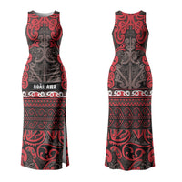 Aotearoa Iwi Ngati Awa Family Matching Tank Maxi Dress and Hawaiian Shirt Maori Wharenui House Tribal Pattern