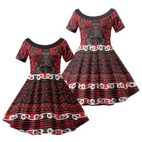 Aotearoa Iwi Ngati Awa Family Matching Tank Maxi Dress and Hawaiian Shirt Maori Wharenui House Tribal Pattern