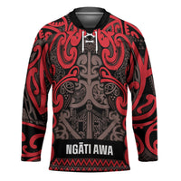 Aotearoa Iwi Ngati Awa Hockey Jersey Maori Wharenui House Tribal Pattern