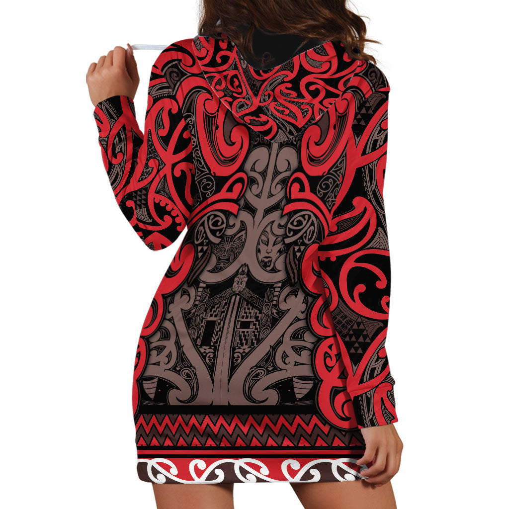 Aotearoa Iwi Ngati Awa Hoodie Dress Maori Wharenui House Tribal Pattern