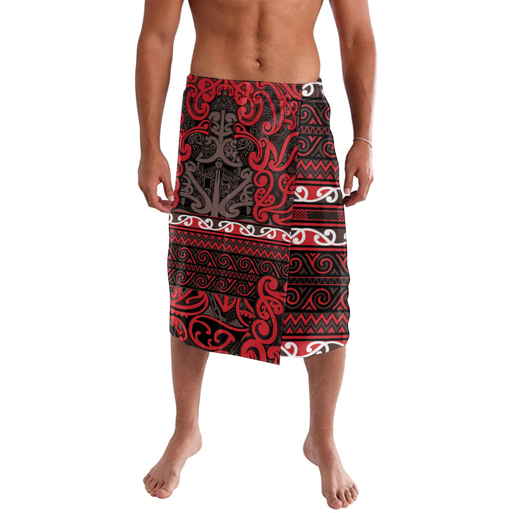 Aotearoa Iwi Ngati Awa Lavalava Maori Wharenui House Tribal Pattern LT9 Red - Polynesian Pride