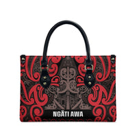 Aotearoa Iwi Ngati Awa Leather Bag Maori Wharenui House Tribal Pattern