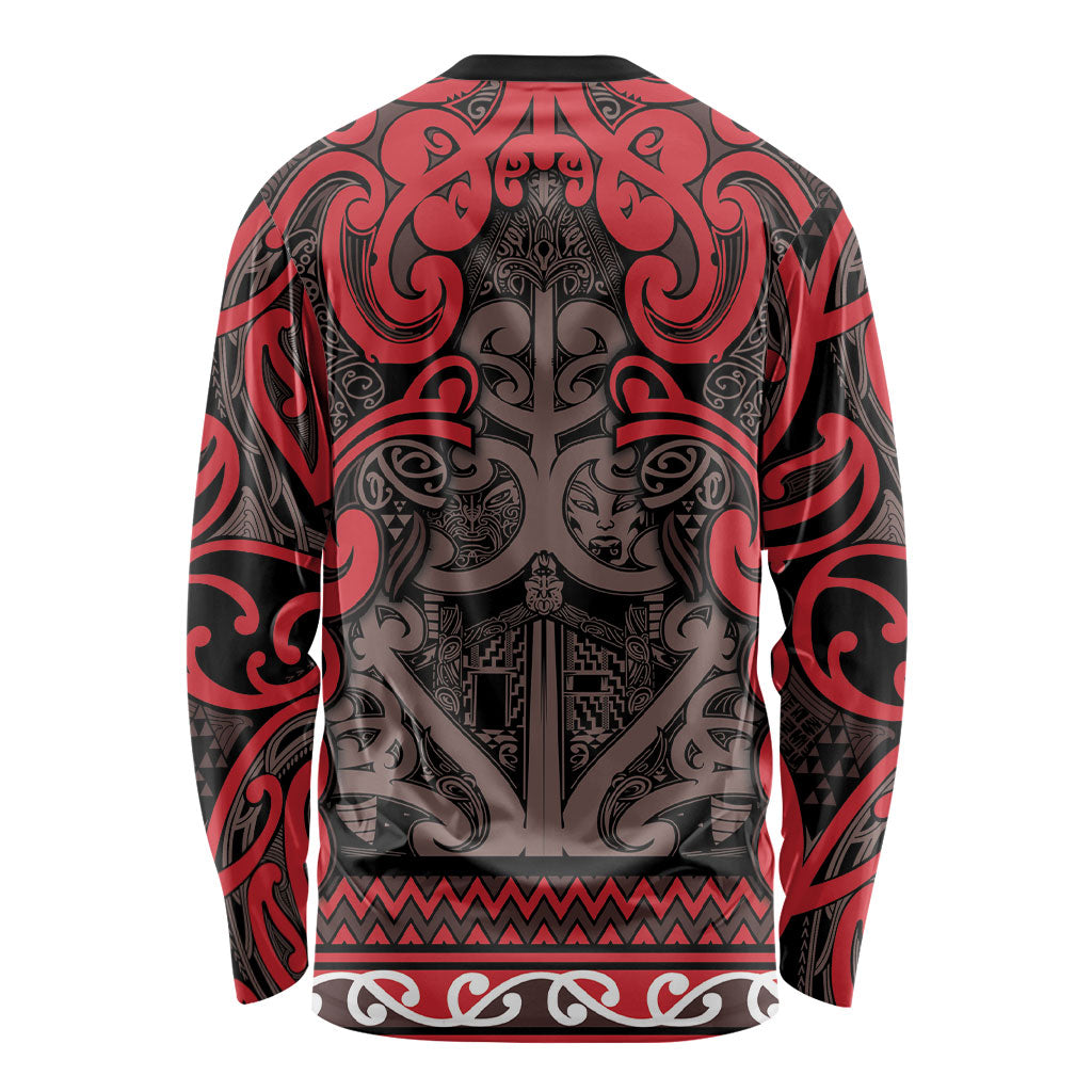 Aotearoa Iwi Ngati Awa Long Sleeve Shirt Maori Wharenui House Tribal Pattern