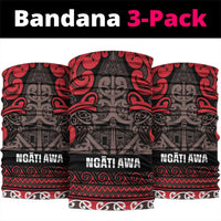 Aotearoa Iwi Ngati Awa Neck Gaiter Maori Wharenui House Tribal Pattern