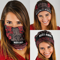 Aotearoa Iwi Ngati Awa Neck Gaiter Maori Wharenui House Tribal Pattern