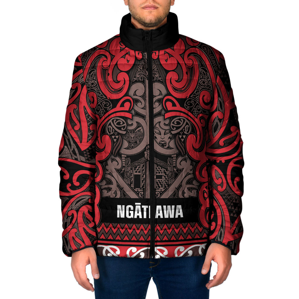 Aotearoa Iwi Ngati Awa Padded Jacket Maori Wharenui House Tribal Pattern