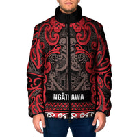 Aotearoa Iwi Ngati Awa Padded Jacket Maori Wharenui House Tribal Pattern