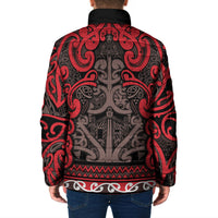 Aotearoa Iwi Ngati Awa Padded Jacket Maori Wharenui House Tribal Pattern