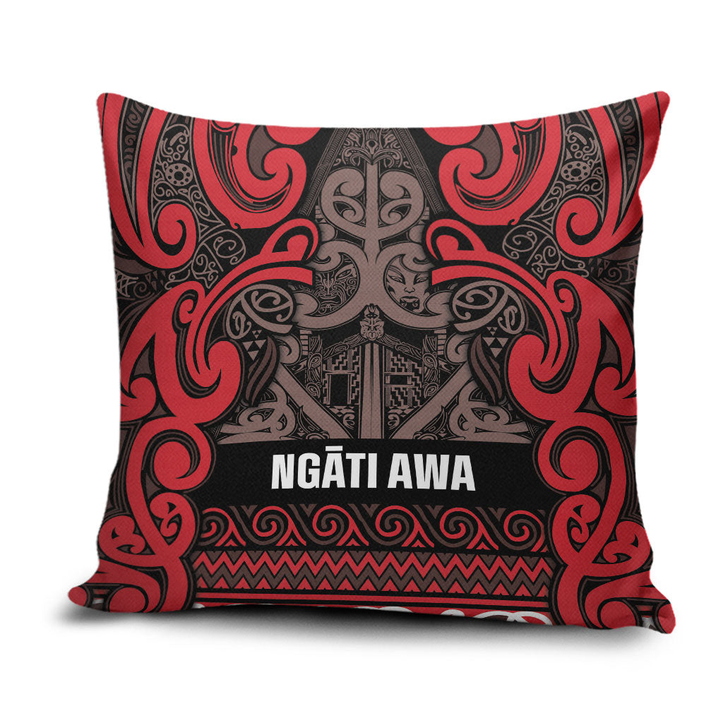 Aotearoa Iwi Ngati Awa Pillow Cover Maori Wharenui House Tribal Pattern LT9 Red - Polynesian Pride