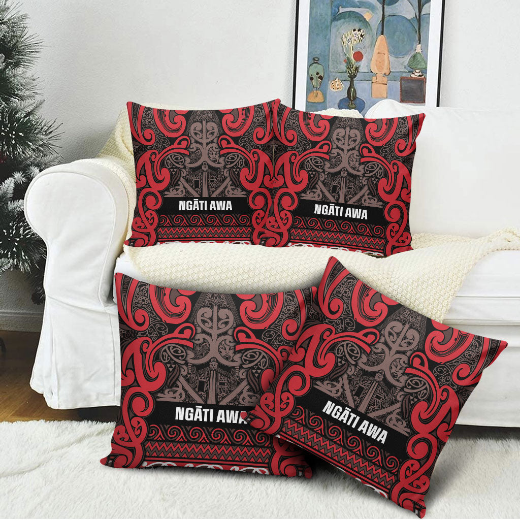 Aotearoa Iwi Ngati Awa Pillow Cover Maori Wharenui House Tribal Pattern
