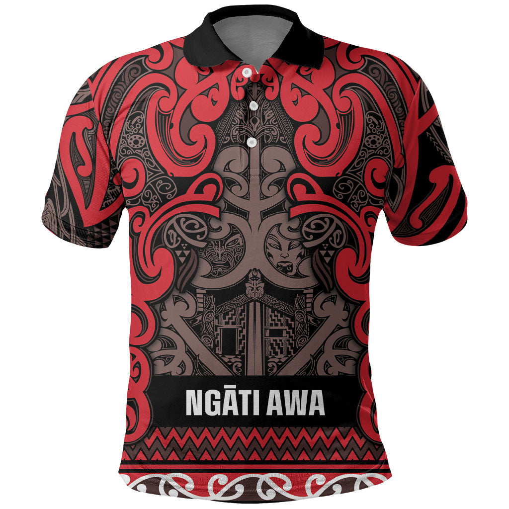 Aotearoa Iwi Ngati Awa Polo Shirt Maori Wharenui House Tribal Pattern
