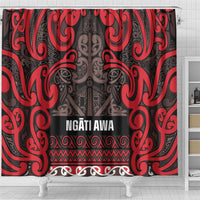 Aotearoa Iwi Ngati Awa Shower Curtain Maori Wharenui House Tribal Pattern