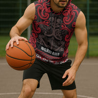 Aotearoa Iwi Ngati Awa Sleeveless Hoodie Maori Wharenui House Tribal Pattern