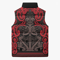 Aotearoa Iwi Ngati Awa Sleeveless Puffer Jacket Maori Wharenui House Tribal Pattern