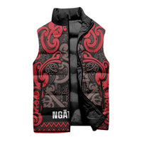 Aotearoa Iwi Ngati Awa Sleeveless Puffer Jacket Maori Wharenui House Tribal Pattern