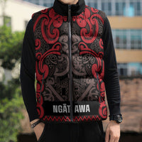 Aotearoa Iwi Ngati Awa Sleeveless Puffer Jacket Maori Wharenui House Tribal Pattern