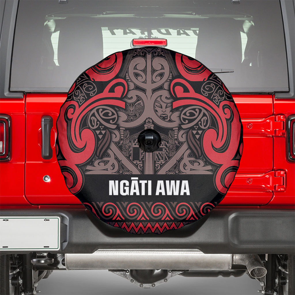Aotearoa Iwi Ngati Awa Spare Tire Cover Maori Wharenui House Tribal Pattern