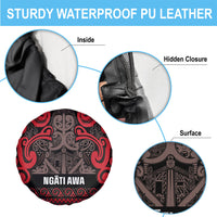 Aotearoa Iwi Ngati Awa Spare Tire Cover Maori Wharenui House Tribal Pattern