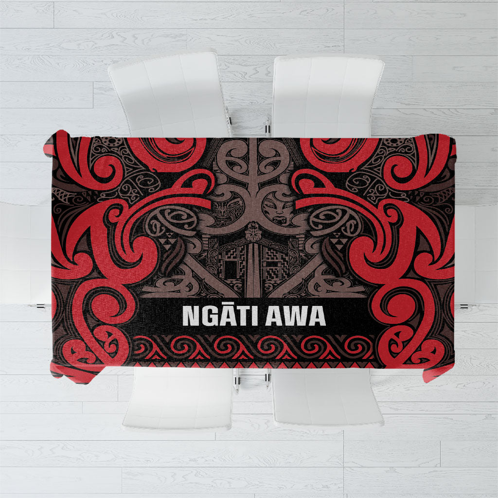 Aotearoa Iwi Ngati Awa Tablecloth Maori Wharenui House Tribal Pattern LT9 Red - Polynesian Pride