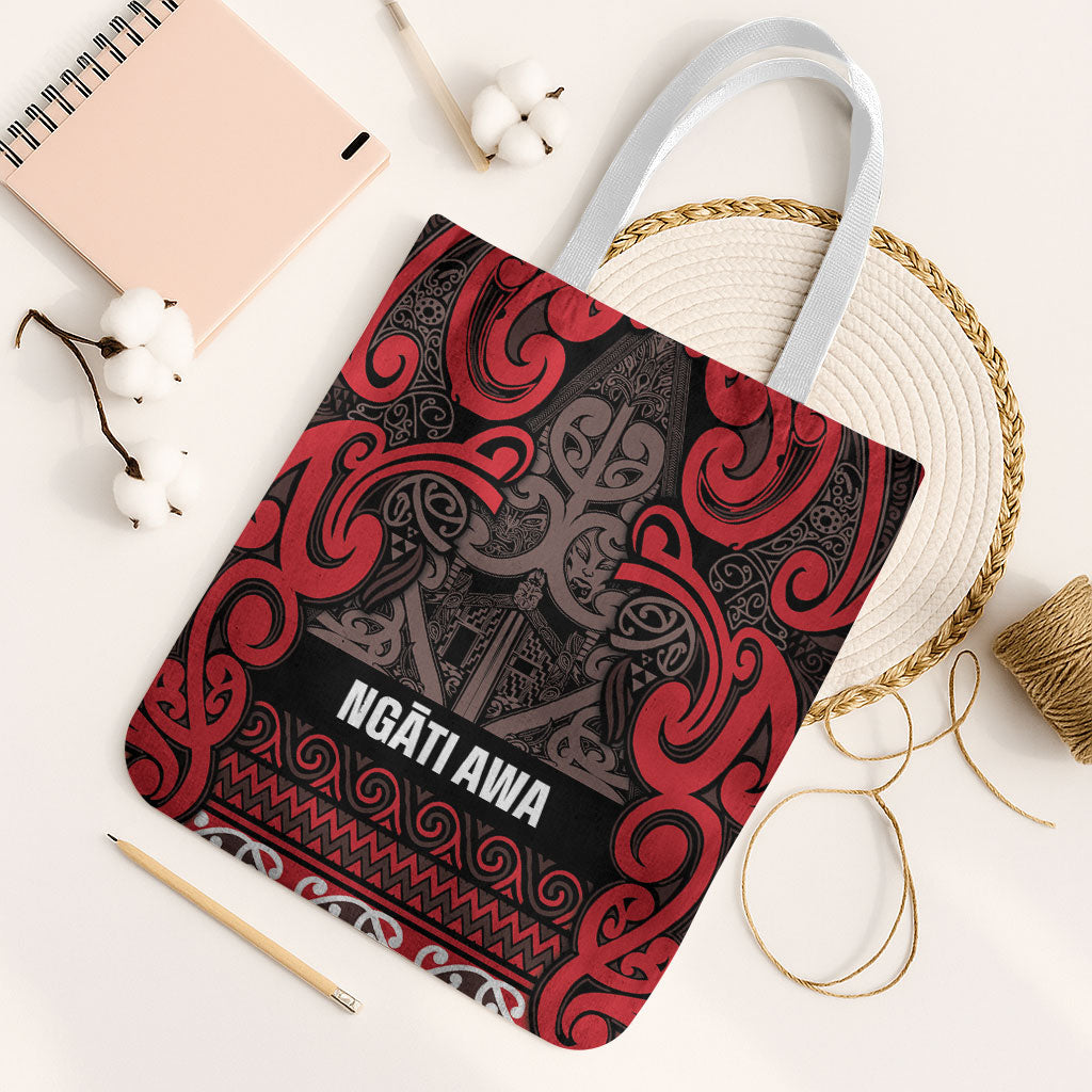 Aotearoa Iwi Ngati Awa Tote Bag Maori Wharenui House Tribal Pattern