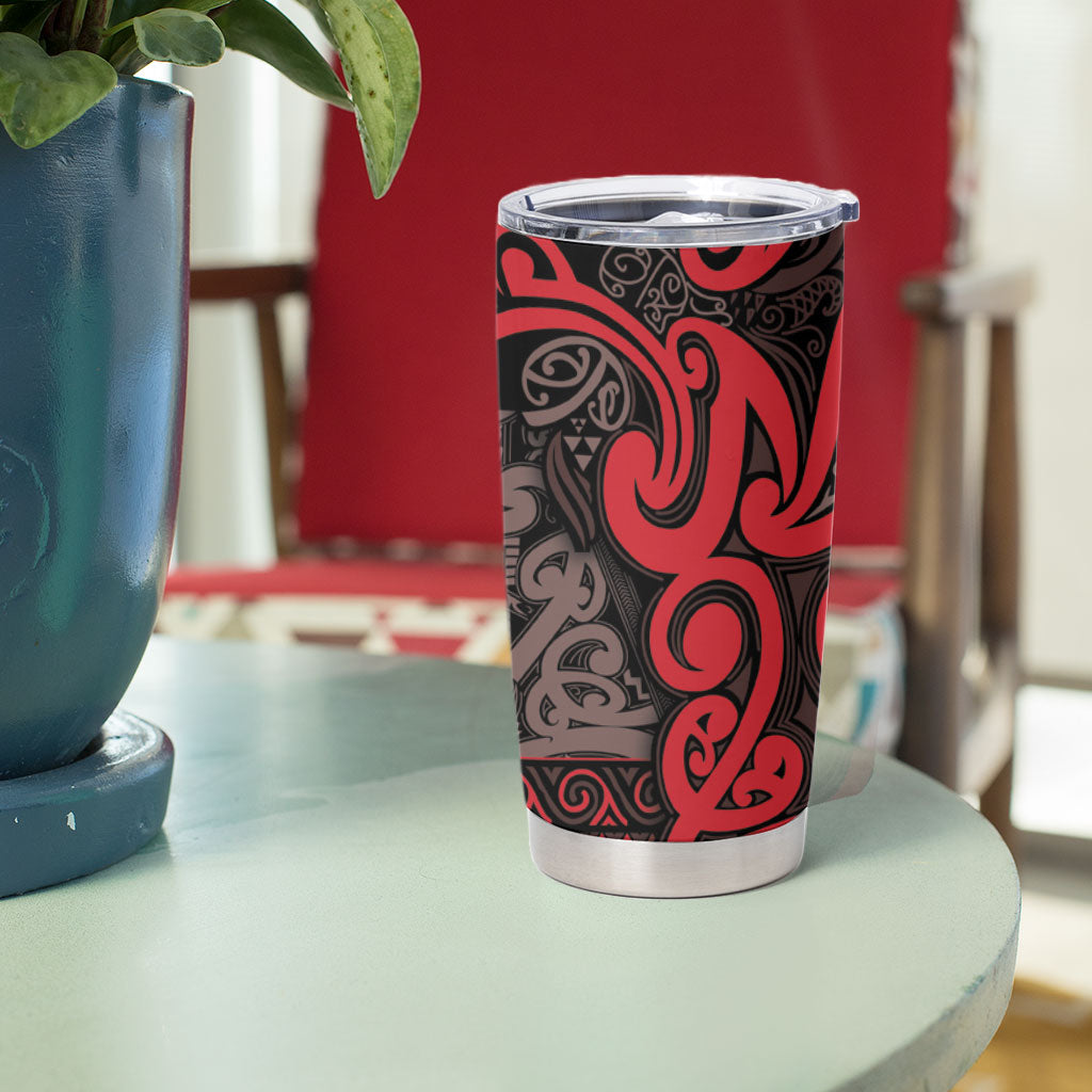 Aotearoa Iwi Ngati Awa Tumbler Cup Maori Wharenui House Tribal Pattern